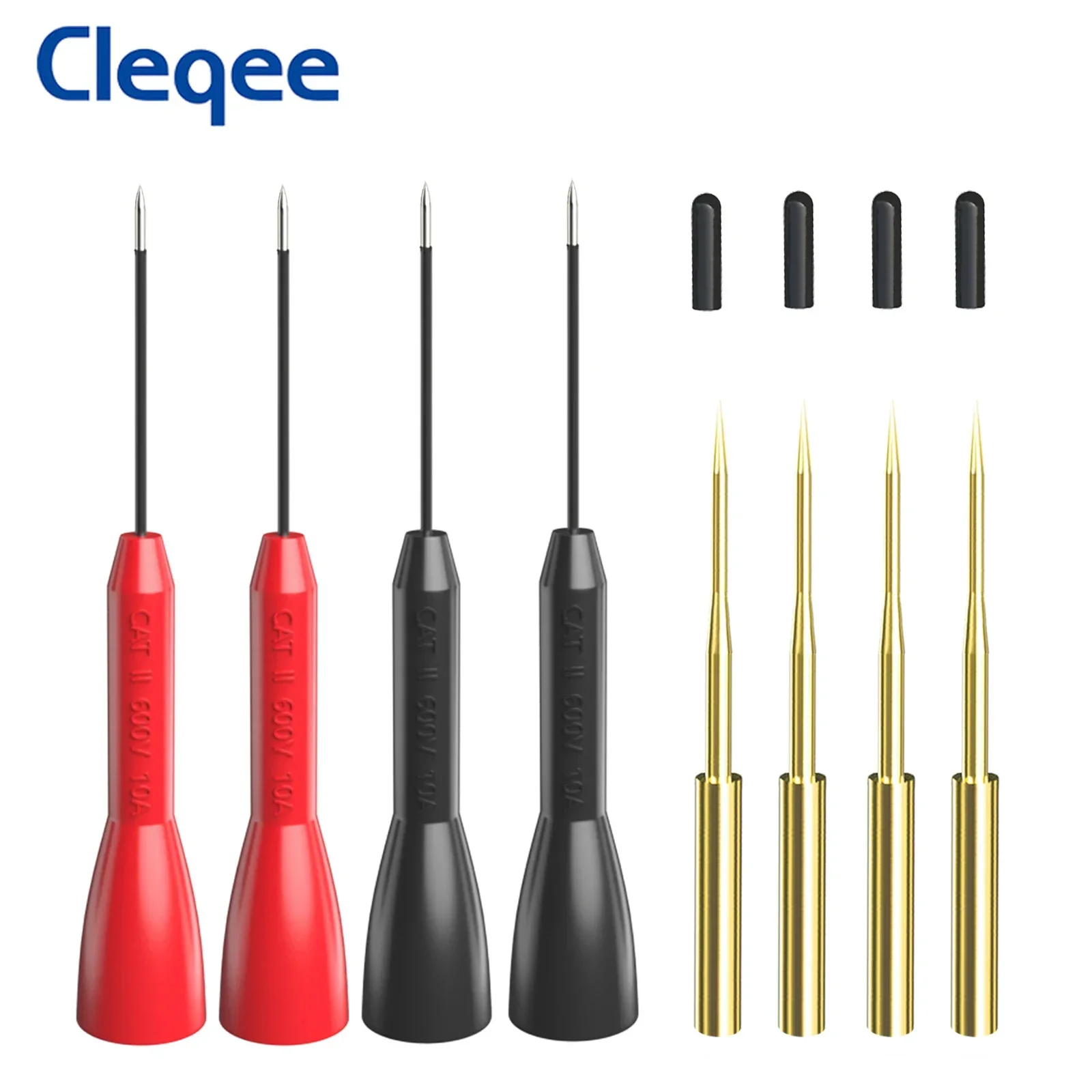 

Cleqee P30038-1 8PCS 1mm Insulated Test Probes Set with 2mm Socket Multimeter + Gold-plated Puncture Probe Back Probe Pin