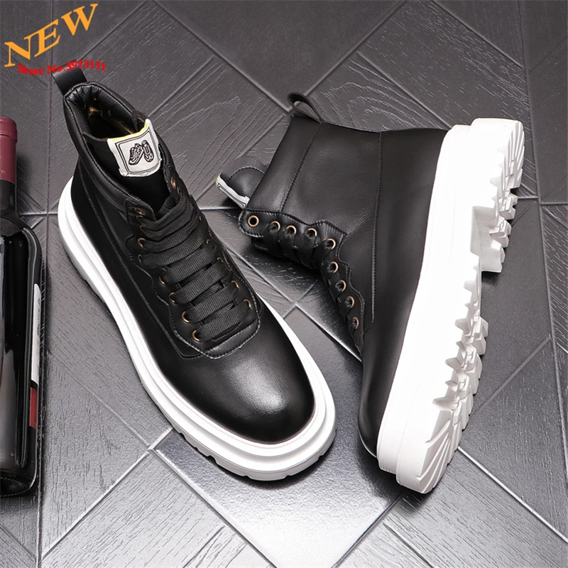 New Fashion Men boots  Hip Hop Motorcycle boots High tops Sneakers Casual Shoes ankle boots Zapatillas Hombre 6