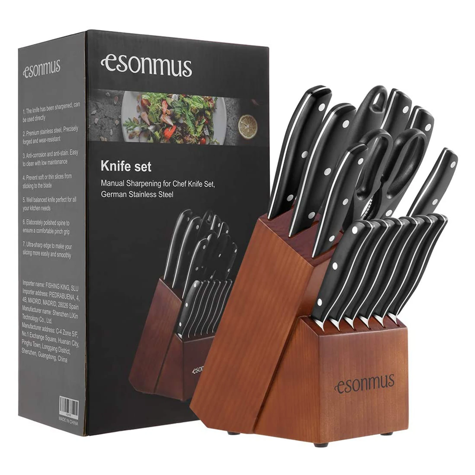 Knife Set with Self-Sharpening Block, 13-Piece NonStick Knives Jogo de  facas para cozinha Set de cuchillos para cocina Kitchen g - AliExpress