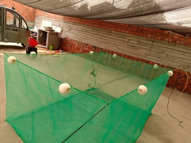 Fish Net Cage Netting Fish Breeding Cage with/no Cover Crayfish Network Stake Net Pond Fish Farming Aquaculture Small Mesh 5