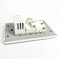 T&I Tempered Glass DIY Modular Wall Plate 2x4 inch, NEMA 5-15R Duplex Outlet, Combination with US/EU/Italy/Chile Socket Modules 6