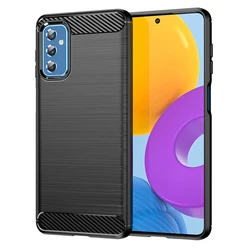 Sleek Carbon Fiber Soft Silicone Phone Back Cover Case for LG K61 (Black)