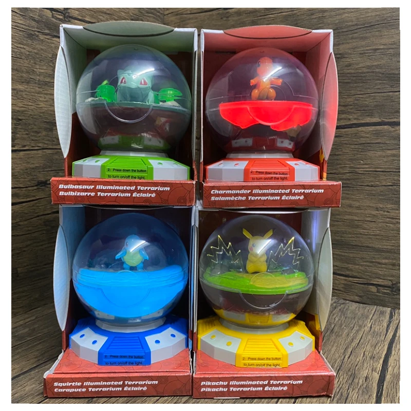 

Pokemon Action FIgure Pikachu Bulbasaur Charmander Squirtle Nightlight Terrarium Ornaments Model Toy