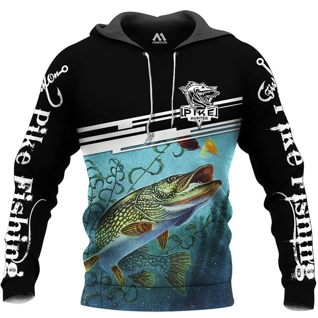 Bass Fishing Hoodies Men Coat Winter Warm Fleece Bass Fish Sweatshirts  Jacket - AliExpress