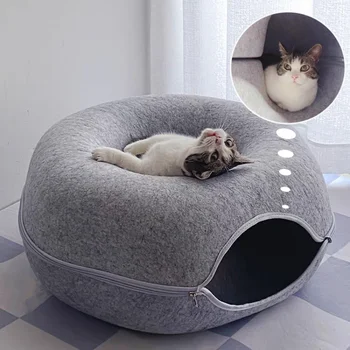육각형 고양이 침대, 고양이 터널, 인터랙티브 게임 장난감, 고양이 침대, 이중 사용 실내 장난감, 새끼 고양이 스포츠 장비, 고양이 훈련 장난감, 고양이 집