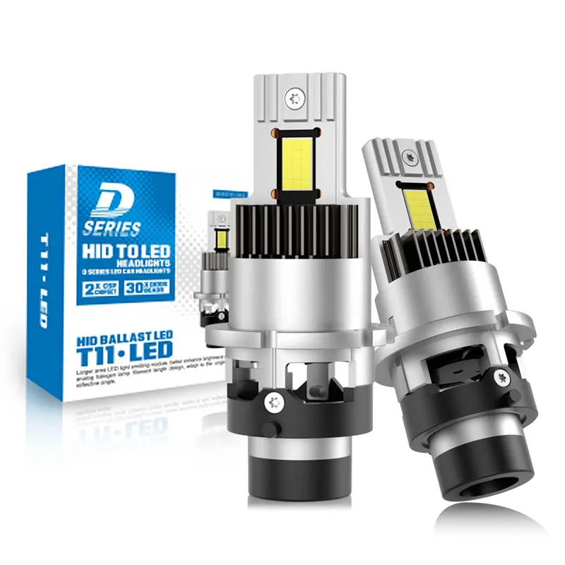 DAWNKNIGHT LED Headlight Bulb D2S D4S D2R D4R, plug and play HID replacement 6000K 12V 2pcs