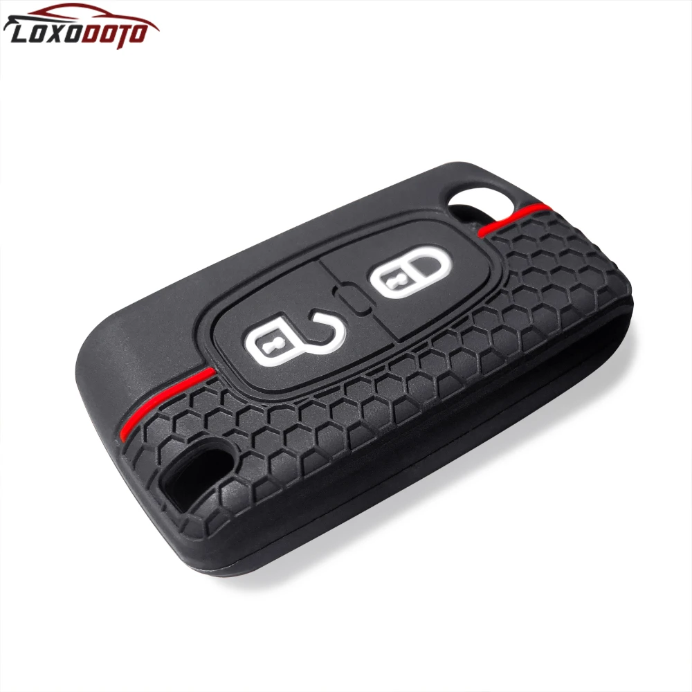 2 Buttons Silicone Car Key Case Cover Shell for Peugeot 208 206 307 207 308 407 3008 5008 4007 for Citroen C4 Picasso C3 C5 C2 for key case,key case cover,car key shell,remote control case cover,flip key fob shell