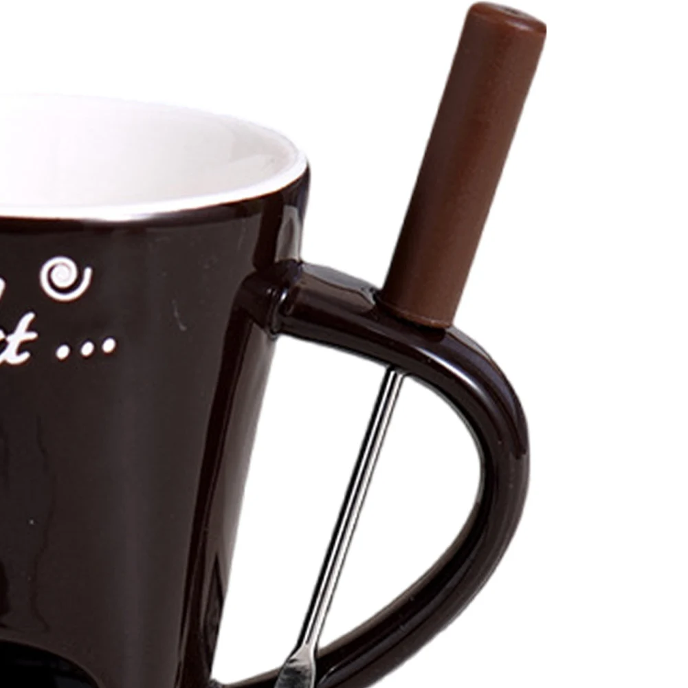 130ML Fondue Mug Chocolate Melting Cup Ceramic Coffee Tea Butter Melt Pot for Dessert Heat Milk Birthday Gift Cooking Appliances
