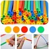 100 Pcs Straw Block Assembly Creative Toy Magic Smart Stick DIY Building Toy Kindergarten Versatile Construction Materials Toys 3