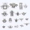 18pcs/lot Mixed Antique Color Alloy Bee Fly Insect Charm Collection Tibetan Style Alloy Bee Insect Pendants DIY Jewelry Making 2
