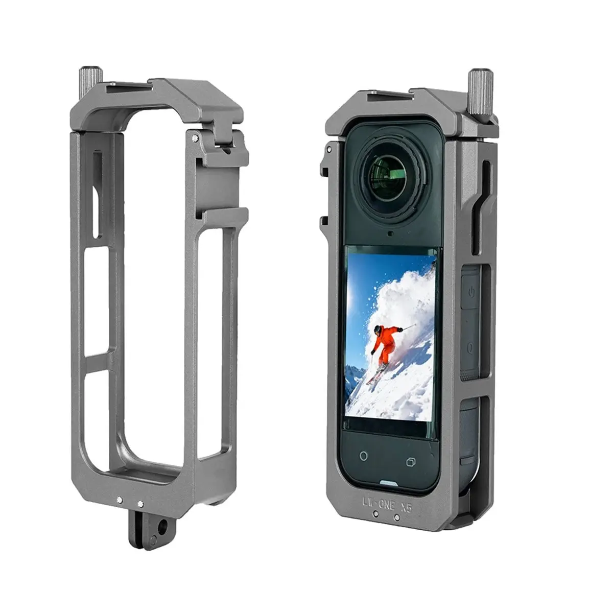 Insta360 X5용 AT33 프레임 케이지, 콜드 슈 마운트가 있는 알루미늄 합..