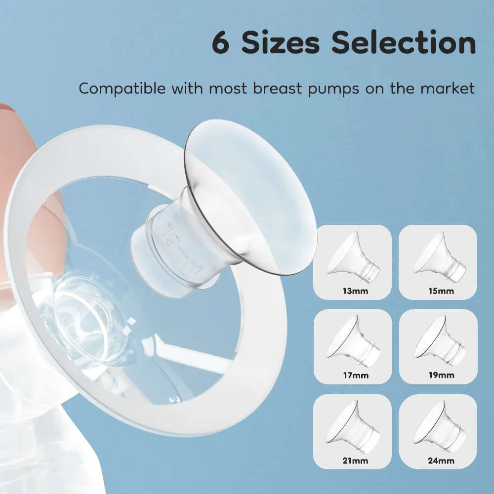 Silicone Flange Inserts Breast Pumps Electric Breast Pumps Nipple Tunnel Narrow Connector 13/15/17/19/21/24mm Flange breast pumps