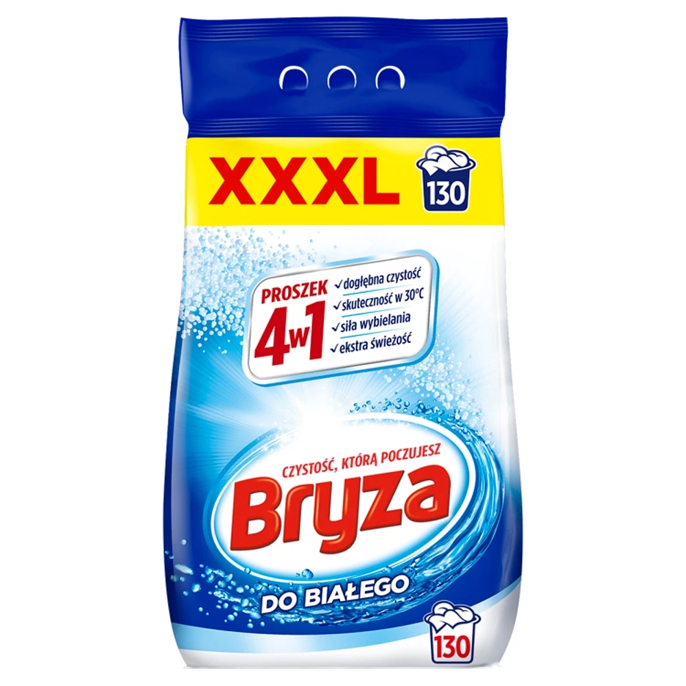 Proszek do prania białego BRYZA 4w1 XXXL 130 prań 8,45 kg  z Polski za $13.31 / ~54zł