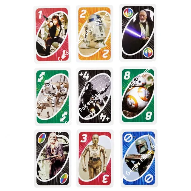 UNO Disney Star Wars Mattel Games Cartoon Anime Figure Family Party Funny Entertainment Table Board Gamed Poker Kids Toys Gifts 2