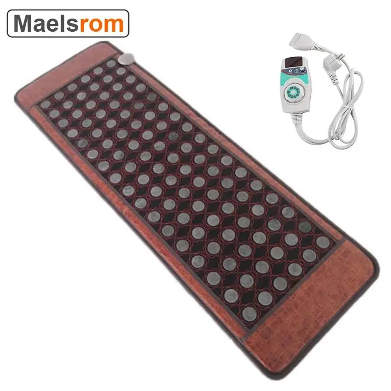 New Far Infrared Natural Jade Tourmaline Heating Pad Hot Stone Therapy Mat with Smart Controller Adjustable Temp kqdance lab emerald paraiba tourmaline gemstones diamond all matching tennis chain necklaces with big blue green stone jewelry