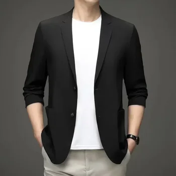 M-7XL 용수철 남성용 캐주얼 얇은 세트 재킷, 블랙 화이트 그린 코트, 자외선 차단 블레이저 핏, 여름 신상 플러스 사이즈