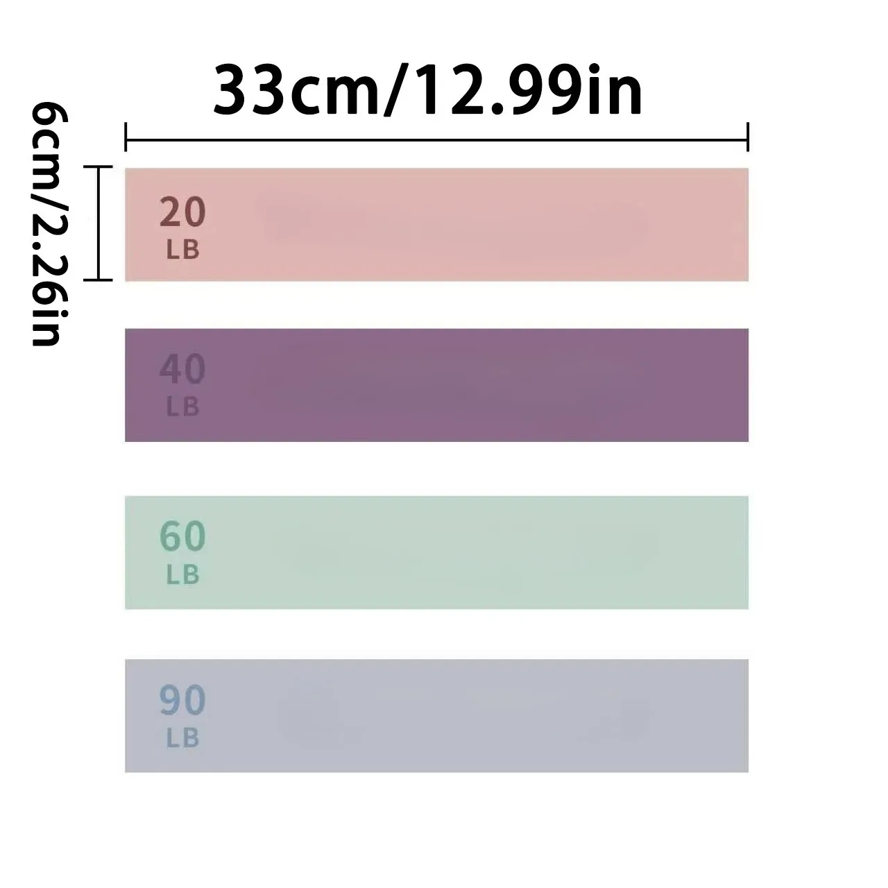 Enhanced Resistance Bands for Yoga, Fitness, and Butt Exercises - 4 Stretch Levels 20-90LBS