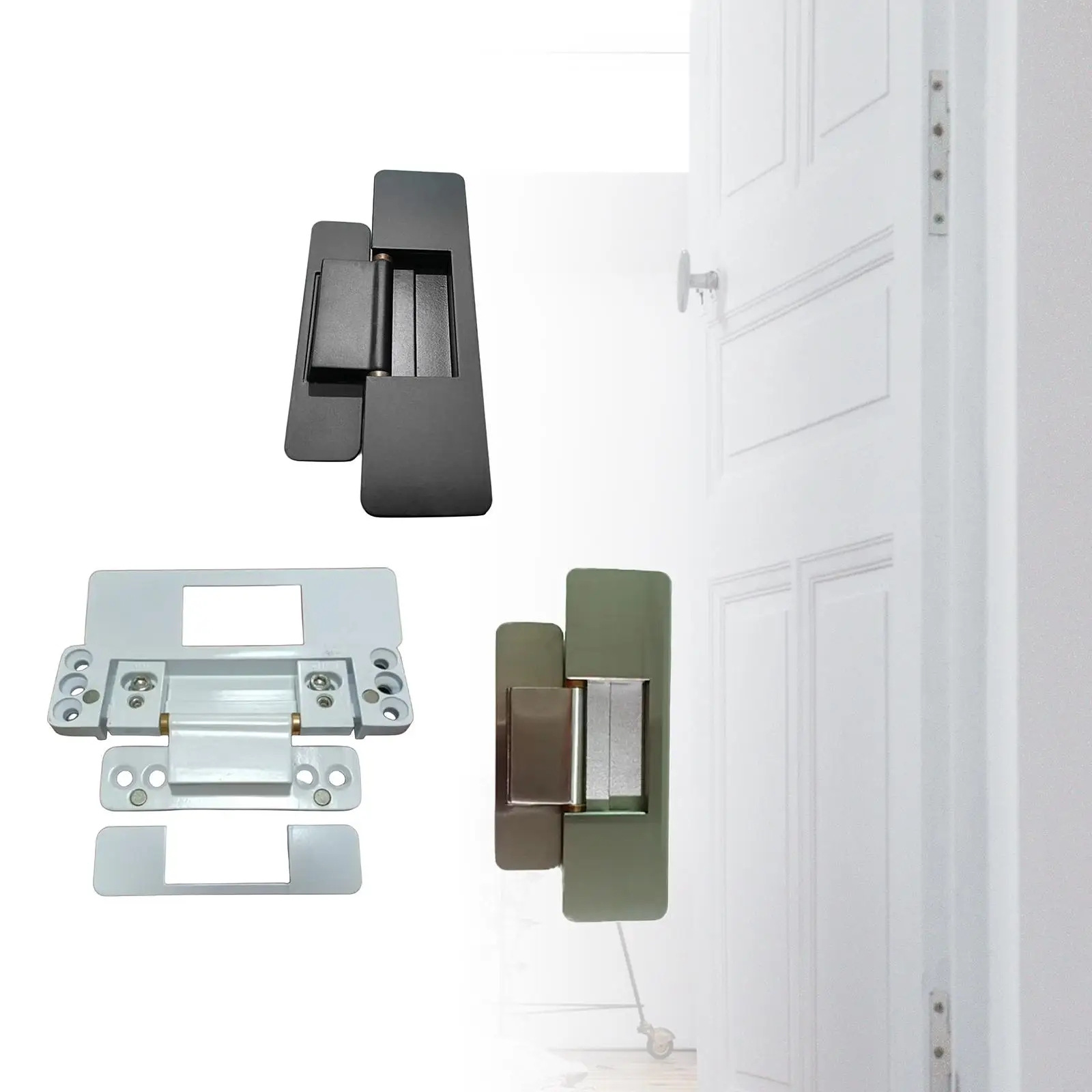 Hidden Door Hinge Thickened Hardware Silent Solid Heavy Duty Invisible Hinge Pivot Hinge Adjustable for Bookcase Interior Door