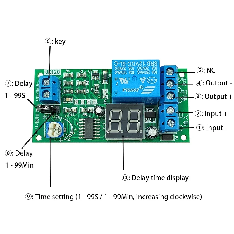 Temporizzatore A Batteria TIMER RELE' 12V TEMPORIZZATORE RITARDO O IMPULSO Regolabile 0-60sec - 30A/250V E Temporizzatore 12v Temporizzatore A Batteria TIMER RELE' 12V TEMPORIZZATORE RITARDO O IMPULSO Regolabile 0-60sec - 30A/250V E Temporizzatore 12v