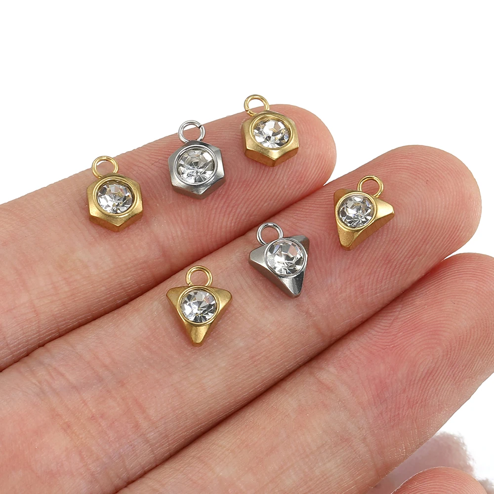 20 Stück Edelstahl Zirkon Strass Stern Liebe Herz Charms Anhänger für Ohrringe Halskette Armband DIY Schmuckherstellung – Detail 5