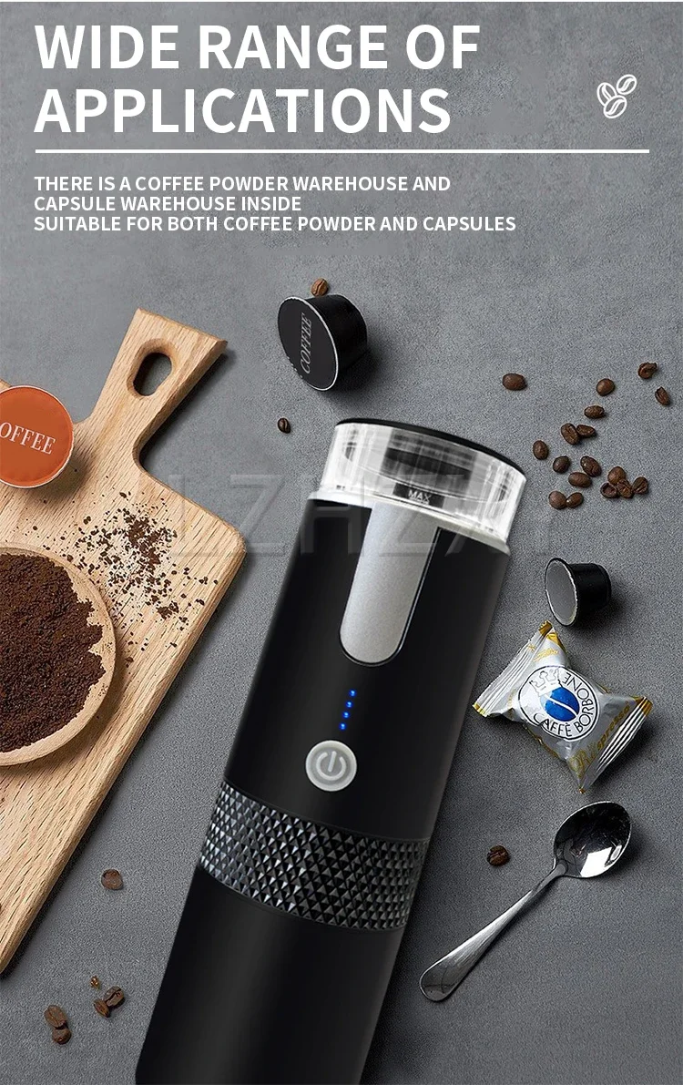 Description Picture 5 of itemPortable coffee machine wireless American espresso K CUP capsule coffee machine outdoor electric car mini