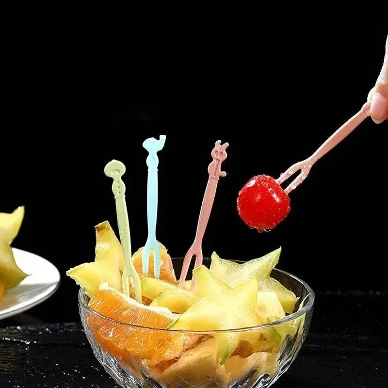 Dessert Bento Instant Noodles Decorating Toppers for Lunch Box Girl Mini Party Tableware Plastic Toothpick Fruit Fork Buffet Bar