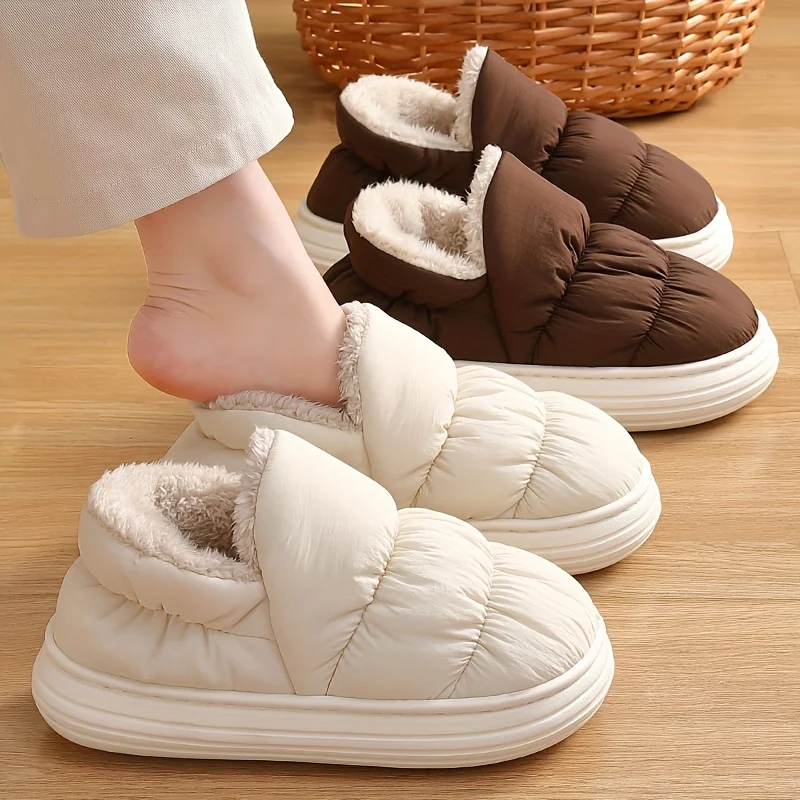 Women's Winter Ankle Boots Indoor Plush Slippers Ladies Men Outside Home Cotton Shoes