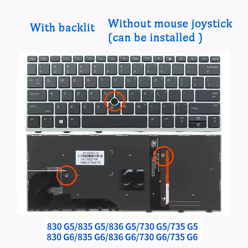 New Laptop Keyboard For HP 830 836 735 G5 G6 835 730 G5