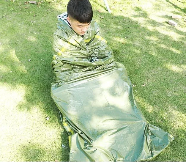 Green sleeping bag