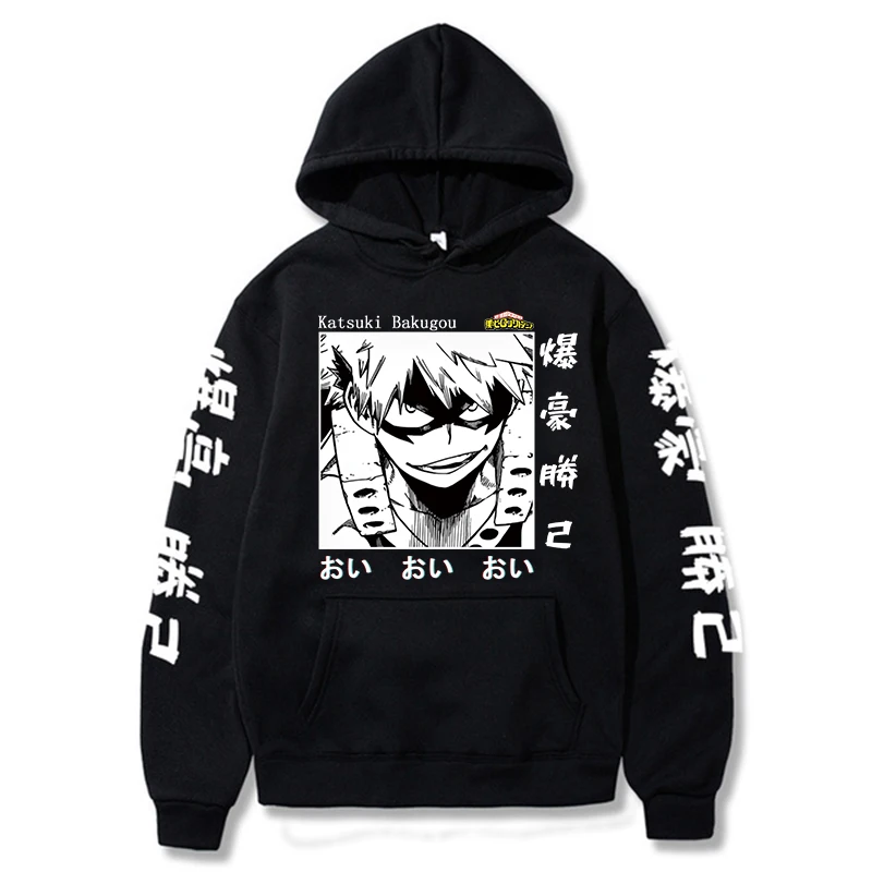 

Anime My Hero Academia Hoodie Harajuku Streetwear Bakugou Katsuki Anime Sweatshirt Clothes Unisex