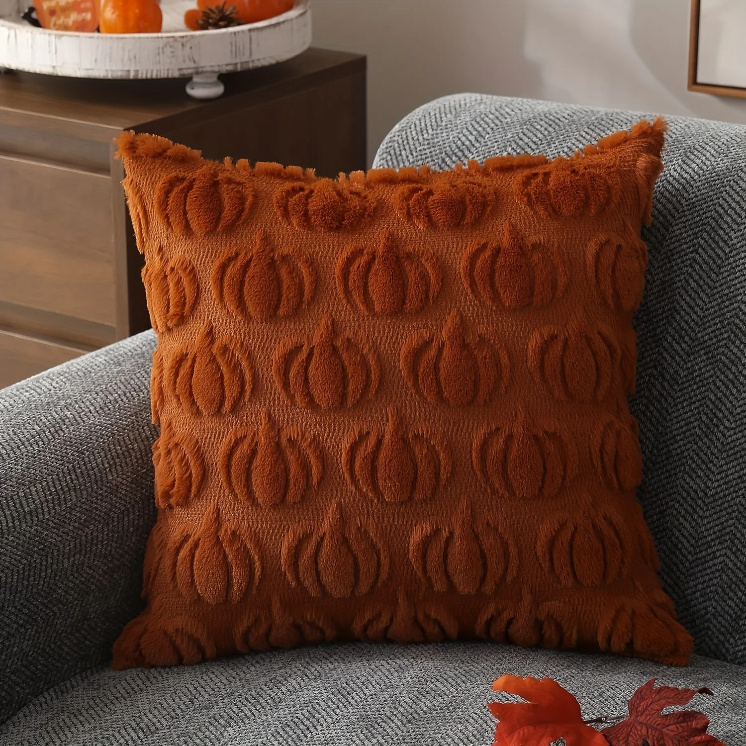 2pcs Orange Pumpkin Pillowcase Halloween Throw Pillow Cover Suitable for Living Room Bedroom Sofa exclude Pillow Insert