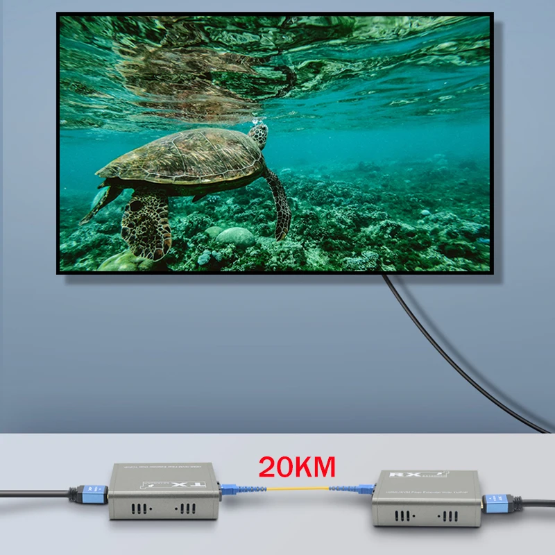 20Km HDMI KVM Fiber Extender Transceiver HDMI USB extender over SC Fiber Optical Cable HDMI to Fiber Video Transmitter Converter