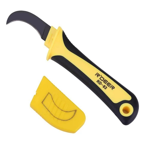 Steel Blade Insulated Handle Wire Stripper K-nife Cable Stripper Electrician Tools