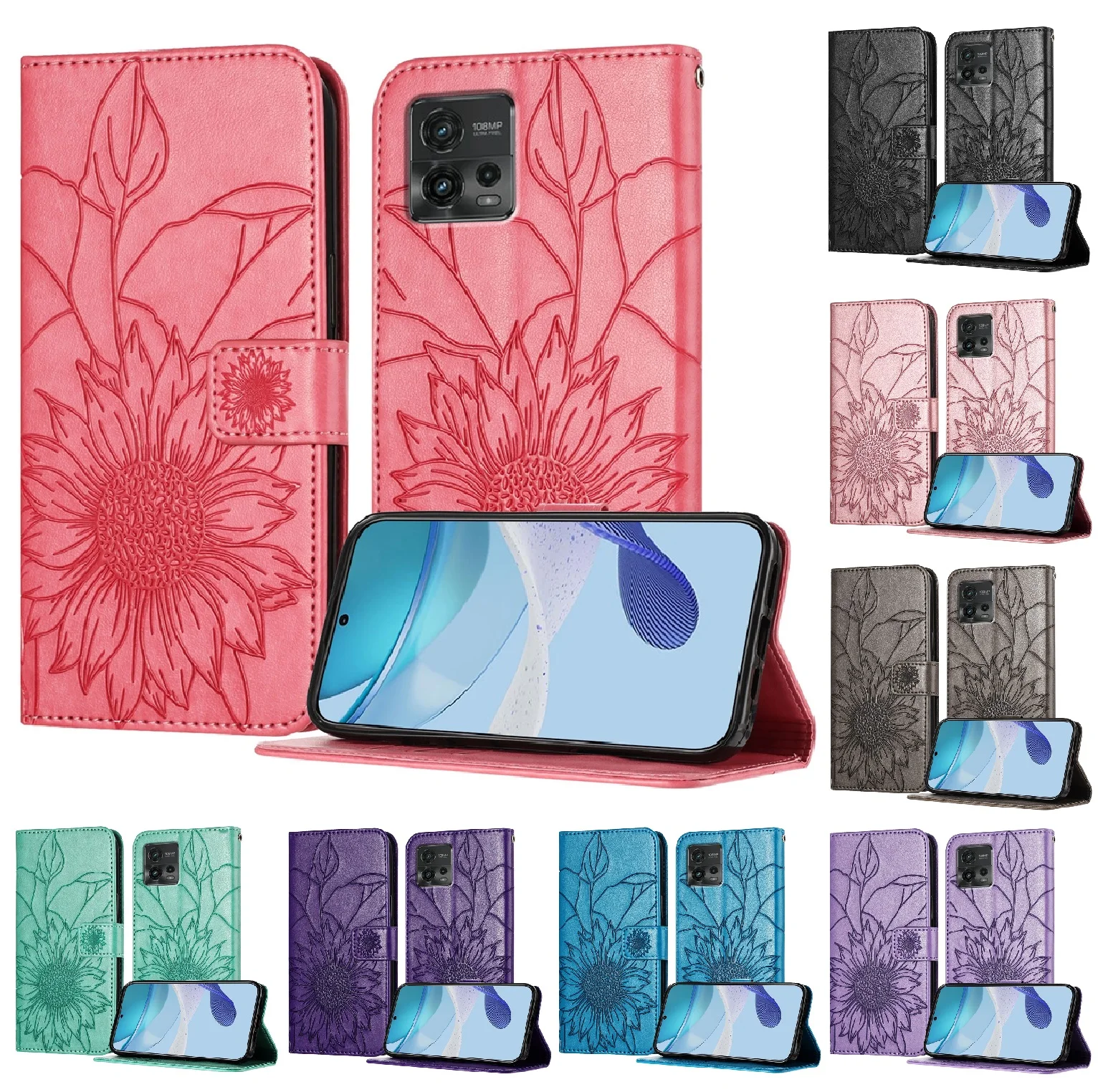MOJIA Cover In Pelle Per ZTE Blade A53/A53+ - Portafoglio A Libro Con 3 Slot Carte, Blu