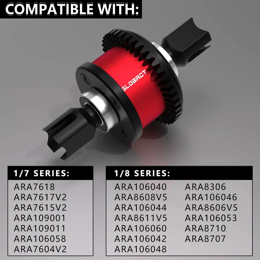 GLOBACT Différentiel Actif 43T Acier pour Arrma 1/7 1/8 6S
