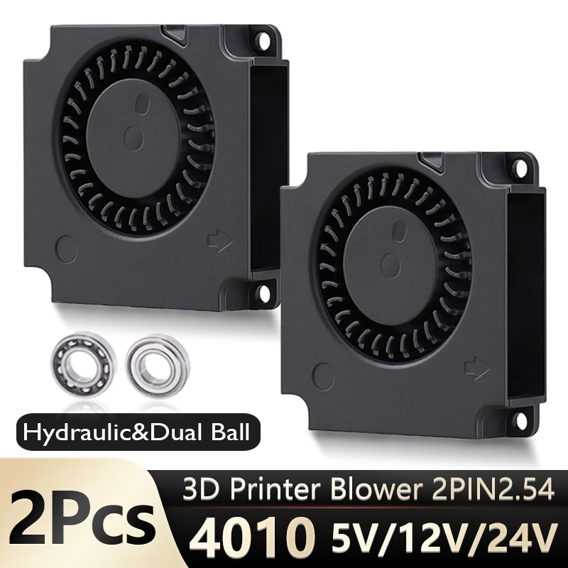 2PCS GDSTIME 40mm 3D Printer Parts 40x40x10mm Dual Ball Printer Cooling Accessories DC Turbo Blower Fan Radial Fans