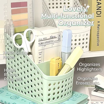 Organizer da scrivania, scatola portaoggetti resistente alle deformazioni, portapenne, organizer multifunzionale traspirante per forniture per ufficio, scuola