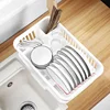 Kitchen Sink Drain Rack Dishwasher Plastic Water Drainage Storage Box Bowl Plate Utensils Filter Water Home Use Countertop 3