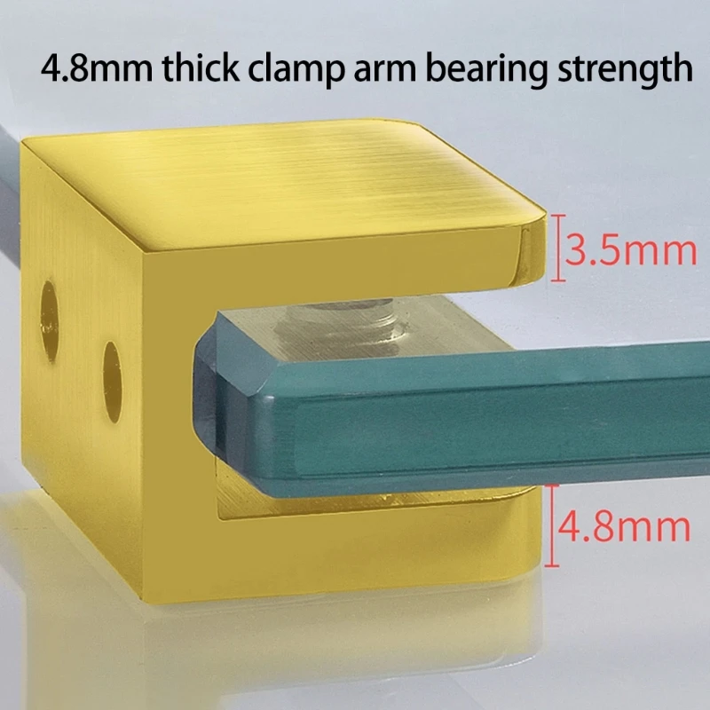 2er-Pack verstellbare Kupfer-Glasklemmen, schwere Ausführung, Schrankstützen, Hardware D2RD – Detail 7