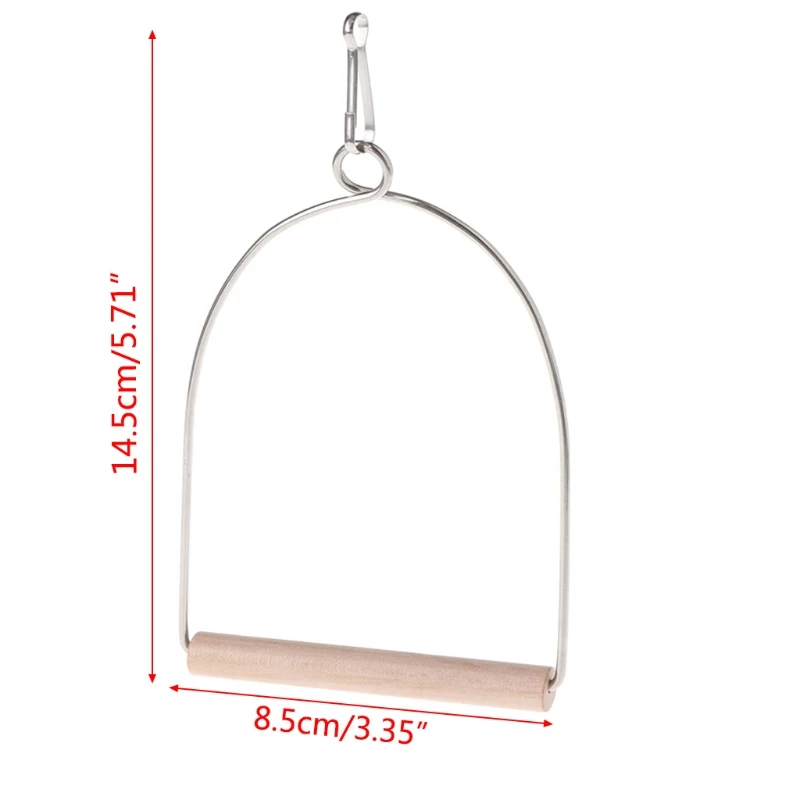 Parrot Hammock Toys Bird Swing Perch Wooden Stand with Metal Hook Small Birds Chew Toy Easy to Hang for Finch Canary