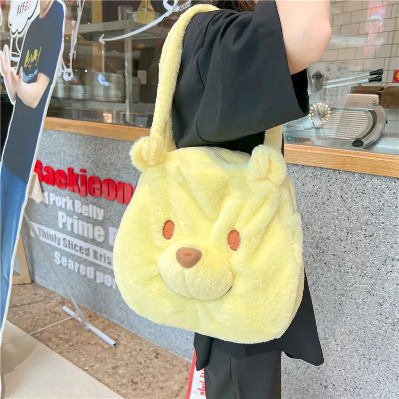 

Girl cute net red plush bag women cartoon cute bear fur handbag large-capacity casual shoulder bag