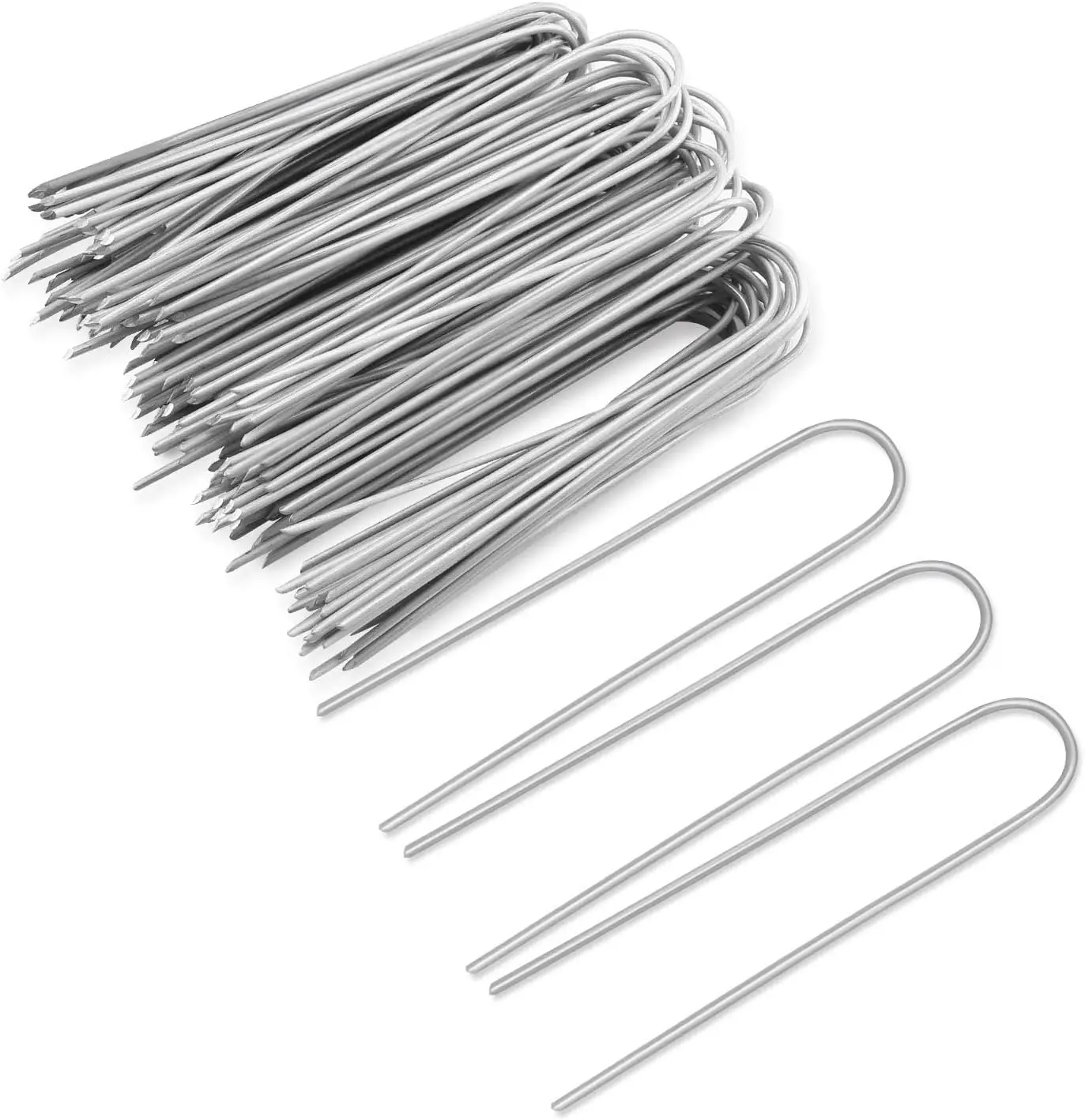 Description Picture 2 of itemU-type Garden Staples Heavy-duty Fence Tubing Stakes Sod Pins Galvanized Landscape Spike for Holding Lawns Barrier Ground Nail
