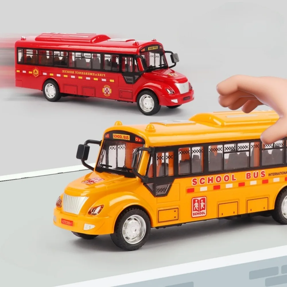 Boys Toys Diecast Alloy School Bus Toy Car Inertia Vehicle Model Toys Pull Back Car Education Toys for Children Christmas Gifts