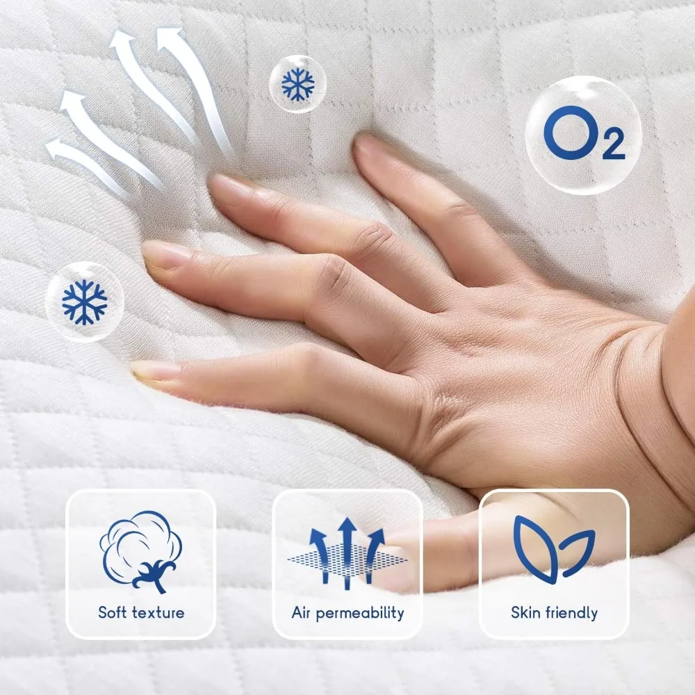 Double mattress 6-inch gel memory foam mattress, medium hardness, PUR American certification box mattress 5