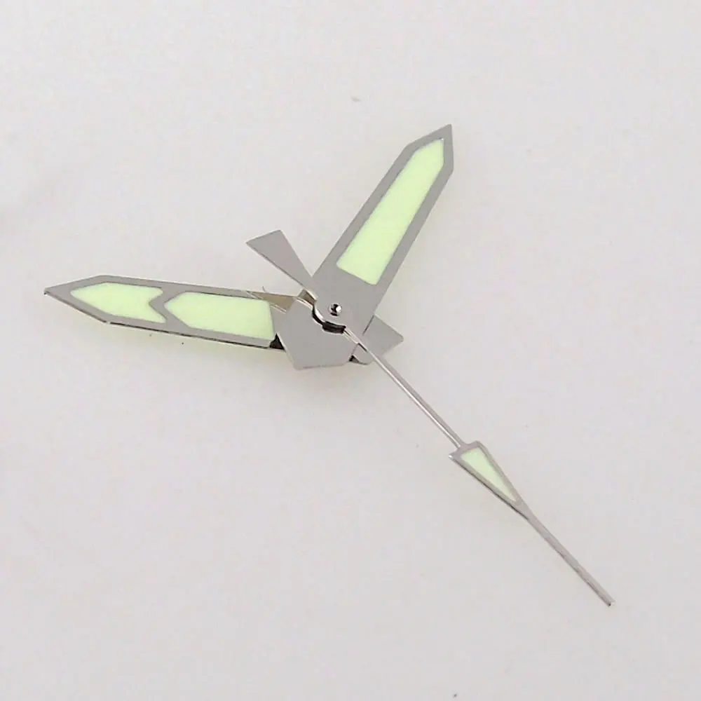 Green Luminous Watch Hand with Silver Edge