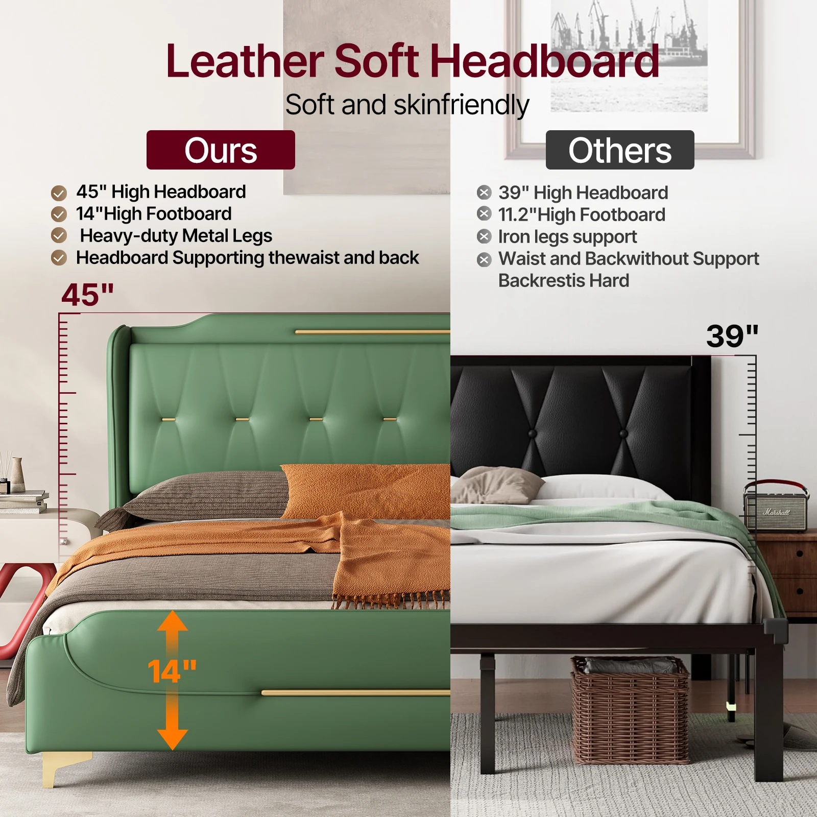 Queen Gold Accent Bed 6