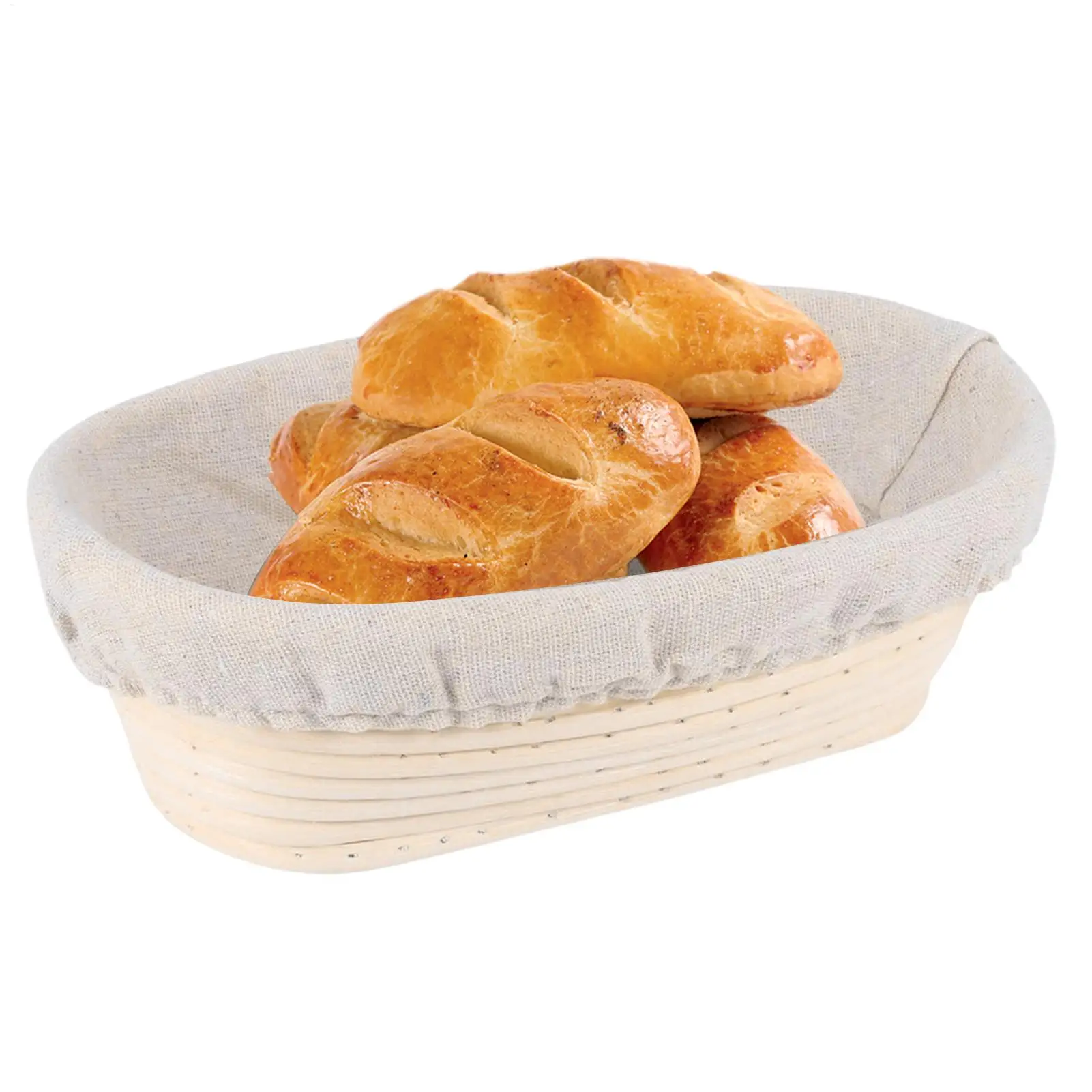 Oval Bread Proofing Handmade Rattan Basket and Liners Natural Rattan Bread Proofing Basket Baking Dough Bowl Baking Bread Basket
