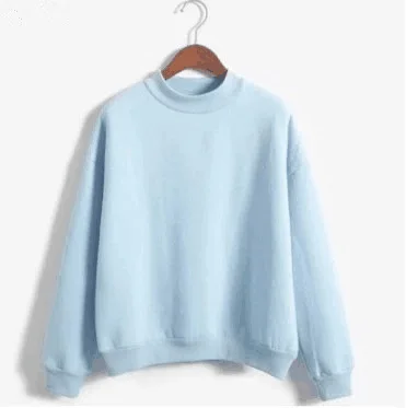 Azul cielo - Sudadera básica con cuello redondo