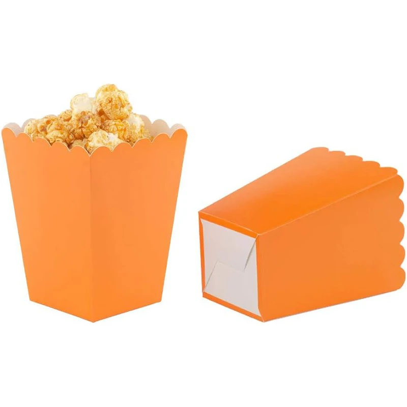 12 cajas de papel para caramelos, cajas para palomitas de maíz, suministros para fiestas, cajas para palomitas de maíz puras, recipientes para bocadillos, suministros para bodas, cumpleaños para niños