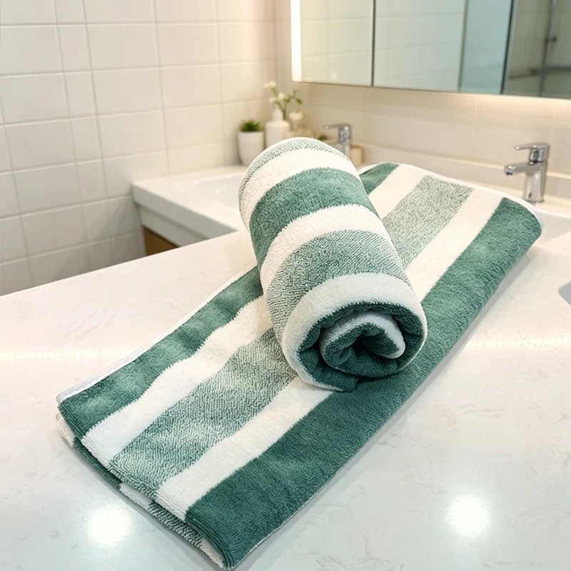 Lot de 2 serviettes microfibres à séchage rapide - Vert et Gris